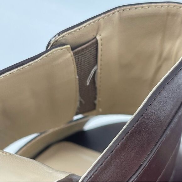 Liz Claiborne Women’s Brown Faux Leather Slip-On Platform Wedge Sandals Size 9 - Picture 14 of 16